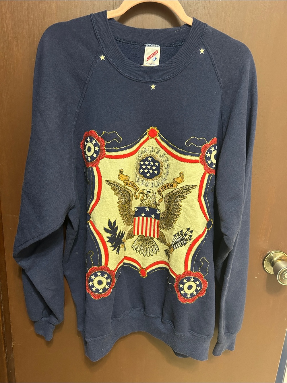 Vintage Navy Eagle Emblem Sweatshirt - Unbranded